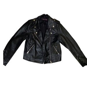 No boundaries Black Faux-Leather Small Jacket
